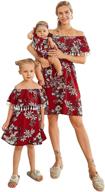 floral printed chiffon mommy and me dresses with bowknot ruffles: perfect matching outfits for beach, featuring short sleeves logo