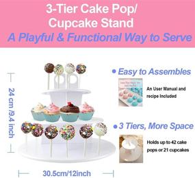 img 1 attached to 🎂 Cake Pop Maker Bundle with Silicone Lollipop Molds, 3 Tier Display Stand, Silicone Cupcake Molds, Chocolate Candy Melting Pot, Lollipop Sticks, Decorating Pen, Bags, and Twist Ties (Purple)