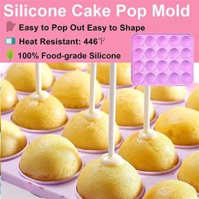 img 2 attached to 🎂 Cake Pop Maker Bundle with Silicone Lollipop Molds, 3 Tier Display Stand, Silicone Cupcake Molds, Chocolate Candy Melting Pot, Lollipop Sticks, Decorating Pen, Bags, and Twist Ties (Purple)