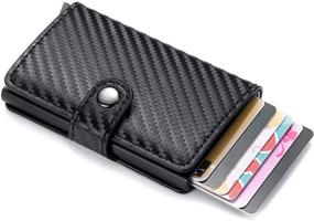 img 3 attached to RFID Anti-theft Pop-up Card Holder - Slim Front Pocket Wallet for Men, Travel Thin Credit Card Case