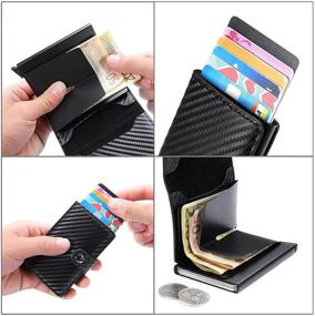 img 1 attached to RFID Anti-theft Pop-up Card Holder - Slim Front Pocket Wallet for Men, Travel Thin Credit Card Case