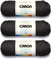 caron simply soft heather yarn (3-pack) charcoal h9700h-9508 - luxurious softness and timeless charcoal shade for knitting and crochet logo