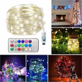 img 4 attached to 🎉 TOLYPPLG 33Ft 100 LED USB Fairy String Lights with Remote and Timer - Colored, Waterproof, 12 Colors Changing - Ideal for Craft Bedroom, Indoor Christmas, Wedding Outfits