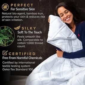 img 1 attached to 🌬️ Aricove Cooling Weighted Blanket: Premium Soft Bamboo, 15 lbs, 48”x72” - Luxury Quality Twin Size for Individual Use or Gifts
