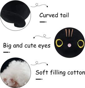 img 2 attached to 🐱 Cuecutie 9.8" Black Cat Plush - Adorable Kawaii Cat Pillow - Round-eyed Kitty Stuffed Animal Toy - Perfect Birthday or Christmas Gift (9.8inch)