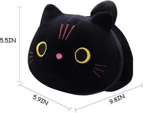 img 1 attached to 🐱 Cuecutie 9.8" Black Cat Plush - Adorable Kawaii Cat Pillow - Round-eyed Kitty Stuffed Animal Toy - Perfect Birthday or Christmas Gift (9.8inch)