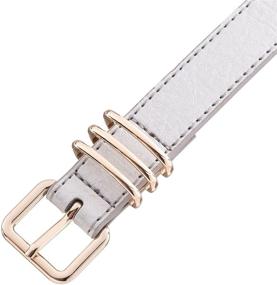 img 2 attached to Silky Toes Leather Stylish Silver Women's Accessories in Belts