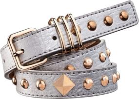 img 4 attached to Silky Toes Leather Stylish Silver Women's Accessories in Belts