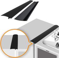 🔥 black silicone stove gap covers (pack of 2), heat resistant oven gap filler sealing stovetop and counter gaps, easy to clean (25 inches) logo