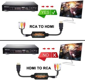 img 1 attached to Конвертер HDMI для RCA, адаптер AV кабеля к HDMI, совместимый с PAL/NTSC, 1080P, поддерживает WII, WII U, PS1, PS2, PS3, STB, Xbox, VHS/VCR/DVD плееры, Sega, Nintendo 64.