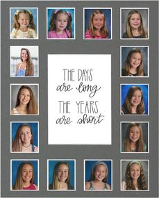 img 3 attached to School Days Picture Mat with Multiple Openings – School Years Photo Collage, Days are Long – No Frame – Pre-School to 12th Grade (Gray, 15 Openings, One Pre-School to 12th)