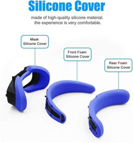 img 3 attached to 🔵 AMVR VR Mask Silicone Protective Cover Set for Oculus Rift S Headset - Blue | Sweatproof, Waterproof, Anti-Dirty Replacement Face Pads Accessories with Front Foam and Rear Foam Silicone Cover