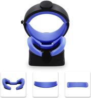 🔵 amvr vr mask silicone protective cover set for oculus rift s headset - blue | sweatproof, waterproof, anti-dirty replacement face pads accessories with front foam and rear foam silicone cover logo