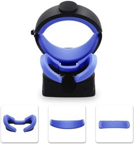 img 4 attached to 🔵 AMVR VR Mask Silicone Protective Cover Set for Oculus Rift S Headset - Blue | Sweatproof, Waterproof, Anti-Dirty Replacement Face Pads Accessories with Front Foam and Rear Foam Silicone Cover