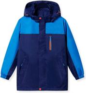 stay stylish and dry: kid1234 lightweight waterproof hooded jacket for boys logo