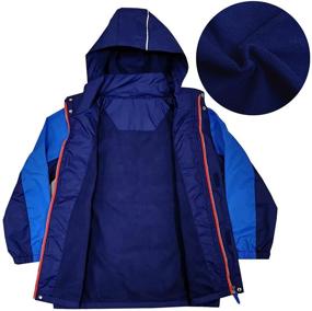 img 3 attached to Stay Stylish and Dry: KID1234 Lightweight Waterproof Hooded Jacket for Boys