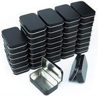 📦 aybloom metal rectangular empty hinged tins - black mini box containers - compact storage kit & home organizer (black, 40 pack) logo