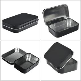 img 2 attached to 📦 Aybloom Metal Rectangular Empty Hinged Tins - Black Mini Box Containers - Compact Storage Kit & Home Organizer (Black, 40 Pack)