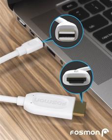 img 3 attached to High-Quality Mini DisplayPort to HDMI Cable Adapter (6 FT) - Thunderbolt Port Compatible for Surface Pro, MacBook Pro, iMac, Mac Mini - Gold Plated (White)