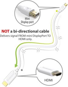 img 1 attached to High-Quality Mini DisplayPort to HDMI Cable Adapter (6 FT) - Thunderbolt Port Compatible for Surface Pro, MacBook Pro, iMac, Mac Mini - Gold Plated (White)