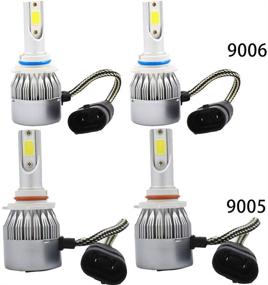 img 1 attached to 9005+9006 Combo LED High/Low Beam Headlight Conversion Kit Light Bulbs 6000K 🔦 White COB Chips HB3 HB4 for GMC Sierra 2500 3500 - 2 Sets