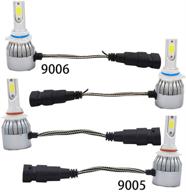 9005+9006 combo led high/low beam headlight conversion kit light bulbs 6000k 🔦 white cob chips hb3 hb4 for gmc sierra 2500 3500 - 2 sets logo