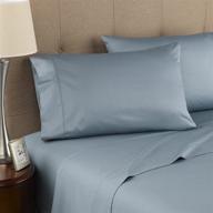 🛏️ сертифицированный набор простыней queen blue mist из органического хлопка - modern living 300 thread count логотип