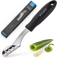 zulay kitchen 2-in-1 jalapeno corer: effortlessly remove vegetable tops & seeds with stainless steel bell pepper corer tool logo