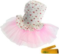 🐱 wiz bbqt sweet pink floral tutu dress skirt with artificial pearls for dogs cats in summer логотип