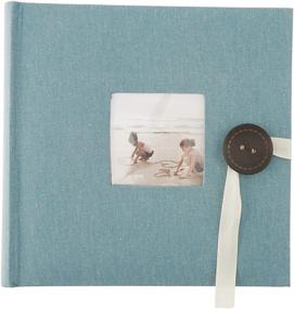 img 2 attached to 📸 Premium Set of 4 Kim Teal Fabric Photo Albums | Holds 200 4x6 Photos, Elegant Ribbon and Button Closure Included
