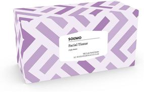 img 1 attached to 🧻 Solimo Facial Tissues - Pack of 18 Flat Boxes, 160 Tissues per Box (2880 Tissues Total) by Amazon Brand