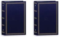 📸 504 photo capacity navy blue 3-ring pocket album by pioneer - 4x6, pack of 2 logo