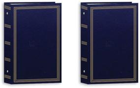 img 1 attached to 📸 504 Photo Capacity Navy Blue 3-Ring Pocket Album by Pioneer - 4x6, Pack of 2
