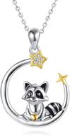 jzwuyan raccoon sterling jewelry necklace girls' jewelry logo
