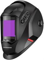 true color large viewing screen solar power auto darkening welding helmet - monster & master, wide shade with 4 arc sensors - athus-mm-wh-004 logo