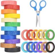 🎨 24 rolls of colored masking tape, art craft paper tape for kids - craft tape set with 12 different color rolls, 11 yard length and width choices of 0.3/0.6 inch logo