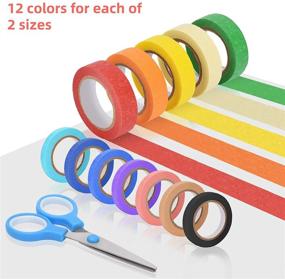 img 2 attached to 🎨 24 Rolls of Colored Masking Tape, Art Craft Paper Tape for Kids - Craft Tape Set with 12 Different Color Rolls, 11 Yard Length and Width Choices of 0.3/0.6 inch