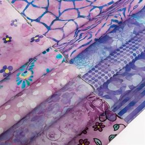 img 4 attached to 🧵 Chuanshui 12 PCS 11.4 x 11.4 inches (29 x 29 cm) Cotton Craft Fabric Bundle for Patchwork - 12 Different Patterns Pre-Cut Quilting Fabric Square for DIY Craft Sewing (Purple Pattern)