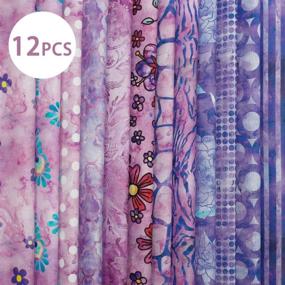 img 1 attached to 🧵 Chuanshui 12 PCS 11.4 x 11.4 inches (29 x 29 cm) Cotton Craft Fabric Bundle for Patchwork - 12 Different Patterns Pre-Cut Quilting Fabric Square for DIY Craft Sewing (Purple Pattern)