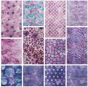 img 3 attached to 🧵 Chuanshui 12 PCS 11.4 x 11.4 inches (29 x 29 cm) Cotton Craft Fabric Bundle for Patchwork - 12 Different Patterns Pre-Cut Quilting Fabric Square for DIY Craft Sewing (Purple Pattern)