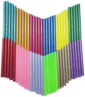 🔥 60pcs glitter hot glue sticks baffo - 12 colors mini colored hot melt adhesive sticks for diy art craft, general repairs, and gluing projects - diameter 0.28 inch, length 3.9 inch logo