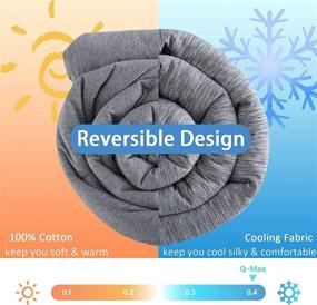 img 1 attached to 🌬️ Full/Queen Size Cooling Comforter: Double Sided Cooling Blanket with Q-Max 0.4 Arc-Chill Cooling Fiber - Ideal Cool Sleeping Summer Blanket for Night Sweats & Hot Sleepers (78" x 86", Gray)