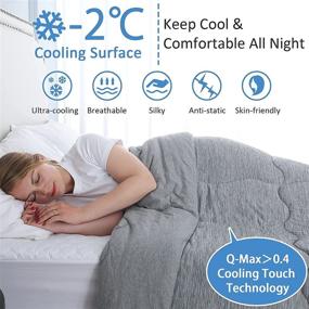 img 3 attached to 🌬️ Full/Queen Size Cooling Comforter: Double Sided Cooling Blanket with Q-Max 0.4 Arc-Chill Cooling Fiber - Ideal Cool Sleeping Summer Blanket for Night Sweats & Hot Sleepers (78" x 86", Gray)