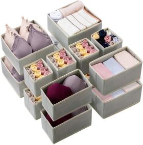 img 4 attached to 🗄️ Kootek 16-Pack Drawer Organizers - Clothing Dresser Dividers, Foldable Fabric Storage Boxes for Clothes, Underwear, Bras, Lingerie, Socks - Ideal for Cabinet or Closet Organization