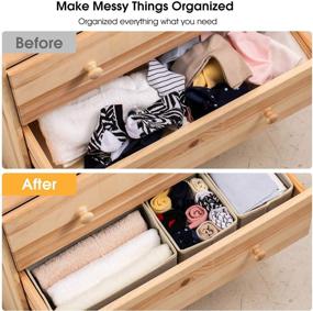 img 1 attached to 🗄️ Kootek 16-Pack Drawer Organizers - Clothing Dresser Dividers, Foldable Fabric Storage Boxes for Clothes, Underwear, Bras, Lingerie, Socks - Ideal for Cabinet or Closet Organization