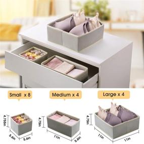 img 3 attached to 🗄️ Kootek 16-Pack Drawer Organizers - Clothing Dresser Dividers, Foldable Fabric Storage Boxes for Clothes, Underwear, Bras, Lingerie, Socks - Ideal for Cabinet or Closet Organization