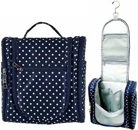 img 3 attached to 💼 Premium Hanging Travel Toiletry Bag and Cosmetic Organizer for Women and Men – AC.Y.C Bathroom and Shower Organizer Kit with Makeup Brushes (Navy Point)