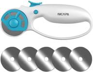 🧵 nicapa 45mm rotary cutter for fabric - safety lock, ergonomic design, crafting, sewing, quilting - extra 5pcs 45mm replacement blades included logo