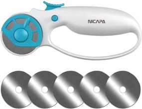 img 4 attached to 🧵 NICAPA 45mm Rotary Cutter for Fabric - Safety Lock, Ergonomic Design, Crafting, Sewing, Quilting - Extra 5pcs 45mm Replacement Blades Included