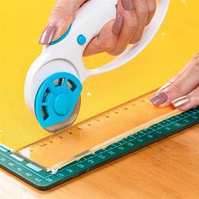 img 1 attached to 🧵 NICAPA 45mm Rotary Cutter for Fabric - Safety Lock, Ergonomic Design, Crafting, Sewing, Quilting - Extra 5pcs 45mm Replacement Blades Included